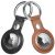 Vena PU Leather Case for AirTag w/ Keychain Ring - Black & Brown - 2 Pack